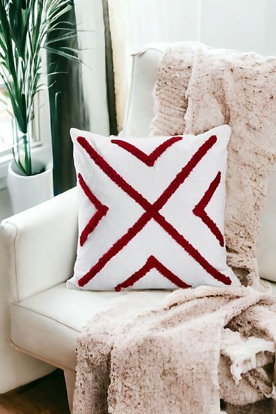 ÖZENEV Punch Design Husă de pernă decorativă cu model boem 45x45 cm Poncho etnic autentic