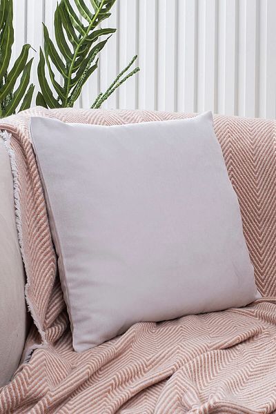 ÖZENEV Light Gray Throw Pillow Cover Decorative Plain Simple Punch Panoroma-209 Punchable Punch