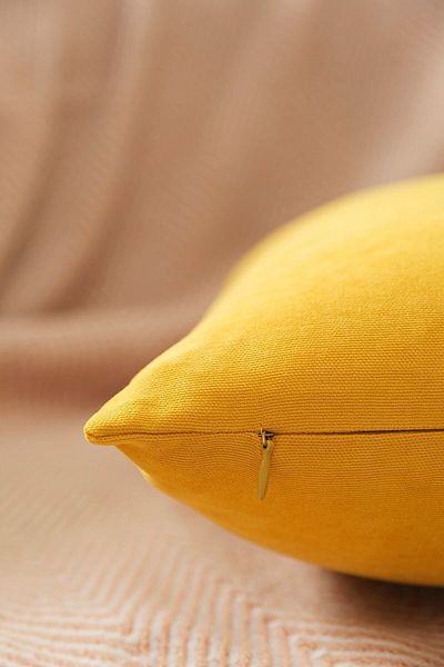 ÖZENEV Panoroma Plain Plain Decorative Pillow Case – Punchable Throw Pillow Case – Yellow