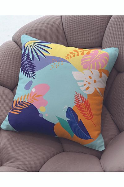 ÖZENEV 43x43 cm Husă de pernă din catifea - Frunză decorativă moale pentru sufragerie