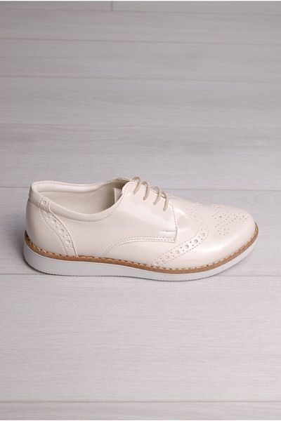 Rıdvan Çelik cream Patent Leather Laced circumcision and classic Boys' Shoes