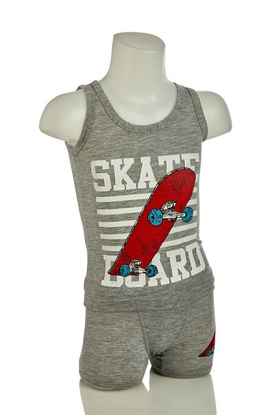 Bebelop Skate Skateboard Patterned Boys' Underwear Top and Bottom Set