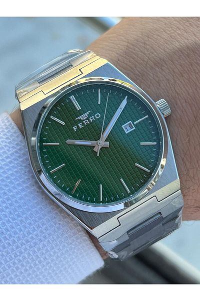 FERRO 30 Mt Waterproof Men's Wristwatch - Steel Cord and Ion Coating, Design Series Efm.11373.A6