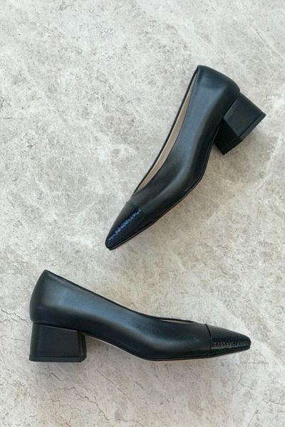 TUNAELLİ Pantofi de damă din piele naturală neagră