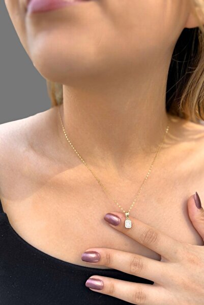 Altınaşkı Mini Baget Aynalı Zincir Altın Kolye