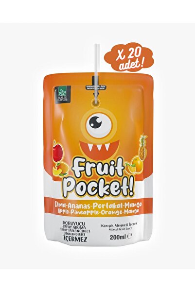 Sealed Nature Fruit Pocket - Turuncu - Meyveli İçecek 20 Adet 200ml