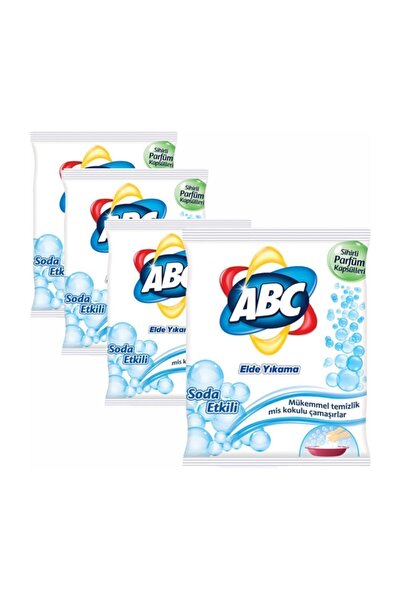 ABC Elde Yıkama Toz Çamaşır Deterjanı Soda Etkili 600 Gr. X 4 Adet