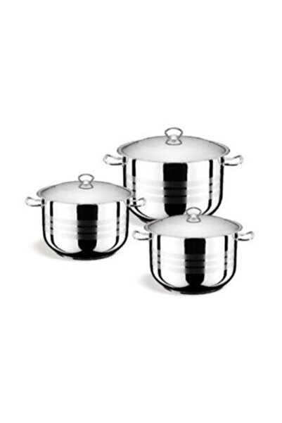 Genel Markalar 3'lü Çeyiz Paketi 304 Büyük Derin Tencere Seti 6 Parça Aşure T...