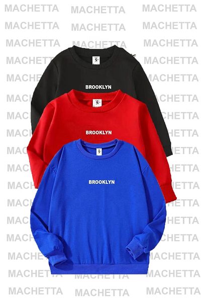 Machetta Комплект суитшърт с качулка от 3 части Brooklyn Printed - Детски голям размер