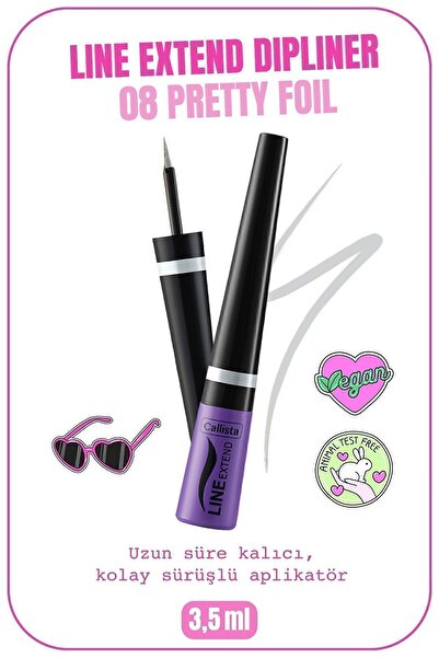 Callista Line Extend Dipliner Uzun Süre Kalıcı - 08 Pretty Foil - Gri
