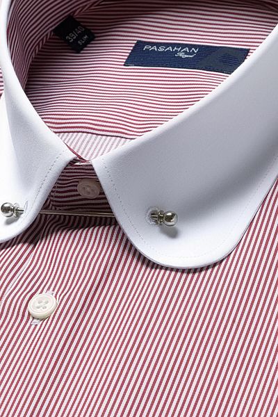 Paşahan Striped Baby Collar Pin Shirt
