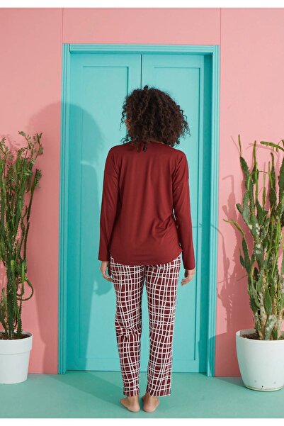 pijamakeyfi Kadın Uzun Kollu Mevsimlik Pijama Takımı