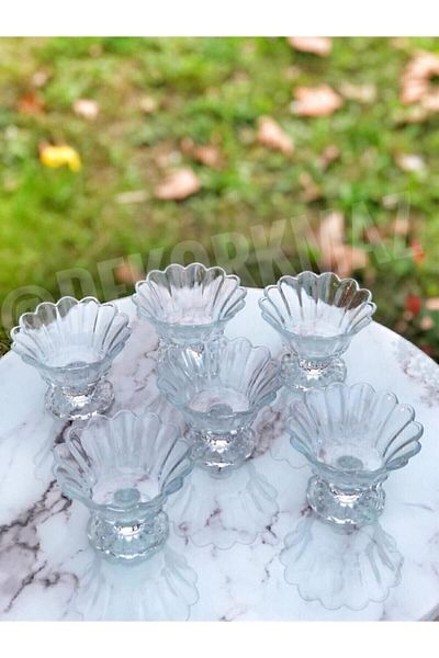 star glass وعاء سكر زجاجي ذو 6 أقدام - وعاء مربى ووعاء تركي ووعاء للوجبات الخفيفة