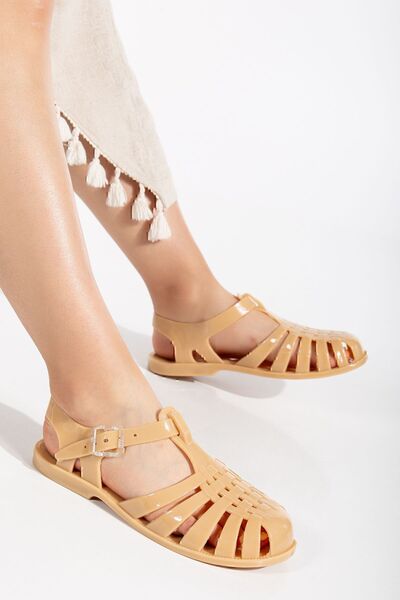 PLN SHOES Jelly Bej Kadın Sandalet