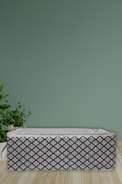ADARYA HOME Τύπος βάσης καναπέ-κρεβάτι 8 θέσεων Αποθήκευση ρούχων μαξιλαριού - Μοτίβο λουλουδιών κάτω από τη βάση (ΛΕΥΚΟ)