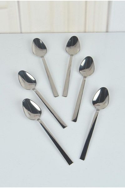 Doğuş Teaspoon Stick Model Simple Box of 12 Stainless Steel