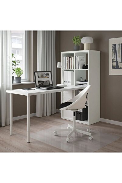 IKEA , modern tasarım beyaz kitaplıklı çalışma masası Akdenizshop