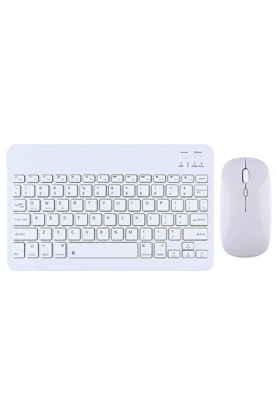 Genel Markalar Samsung Galaxy Tab A9 Plus Ile Uyumlu Kare Tuşlu Bluetooth Kablosuz Klavye Mouse Set