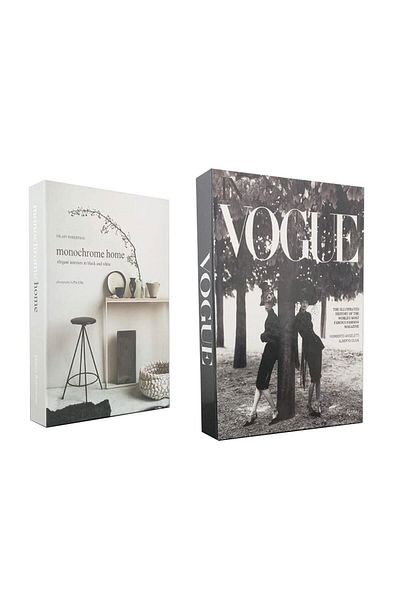 ndukkan Monochrome Decorative 2-Piece Book Look Box - Home & Vogue Women's Themed