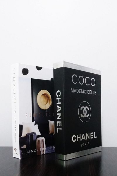 ndukkan Simplecity & Coco Black Silver Themed 2-Piece Decorative Book Box Set