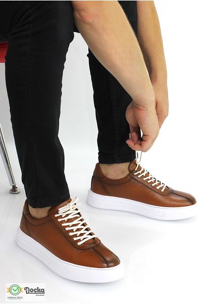 MARCOMEN Orthopedic Men's Shoes - Genuine Leather, Thick White Sole, Mr24/Cs9561