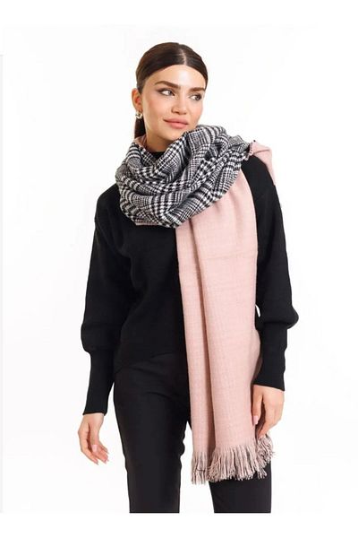 laviyonsa Reversible houndstooth powder shawl & scarf