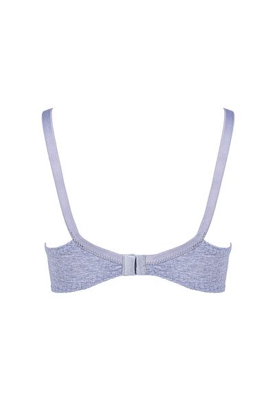 Doğan Women's Gray Combed Cotton Gathering Bra