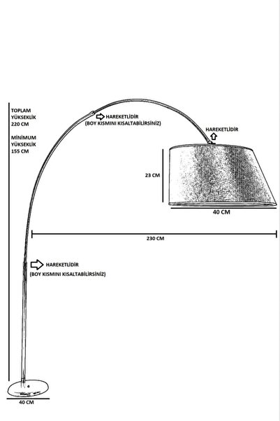 BEMSA HOME Deve Boynu Mat Krom Lambader Kasket Açık Hasır Abajurlu