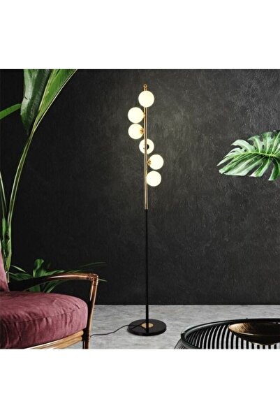 KARACA DESİGN Siyah- Eskitme Glop Camlı Lambader