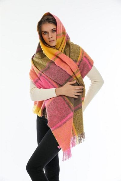 Luminos Butik Women's Yellow Winter Shoulder and Neck Shawl Sal1289 180x60
