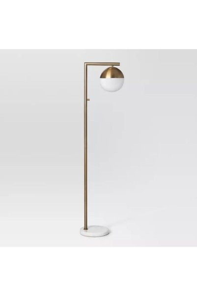 VİSENTE HOME Sade Lambader Küre Altın Ve Mermer Tablalı