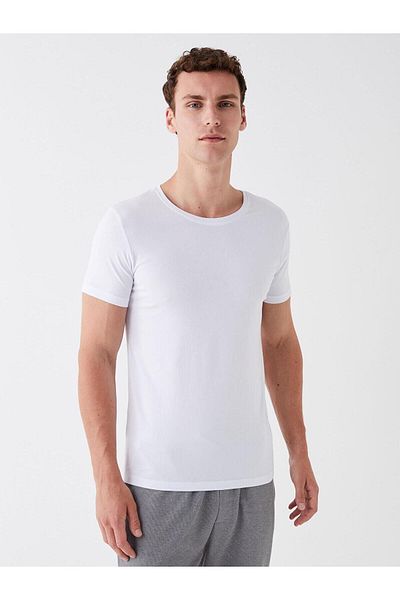 LC Waikiki White Optical Crew Neck Short Sleeve Men's Athlete