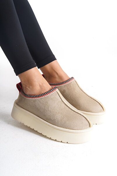 TRENDELLA Μπεζ Μίνι Μπότες - Γυναικείες, Χειμερινές, Γούνινες Εσωτερικές Μπότες