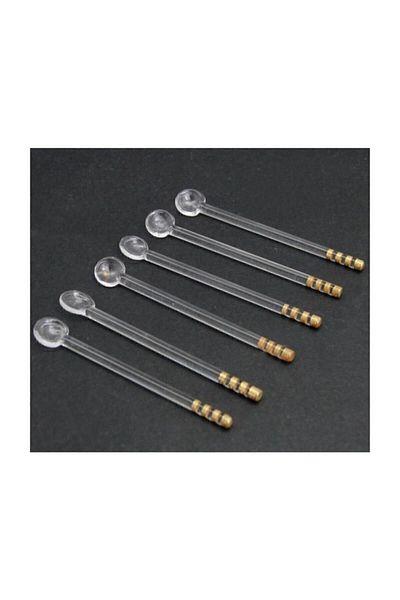 green organizasyon Gold Gilded Glass Teaspoon 12 Pieces