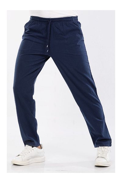 BERNEO Unisex 100% Cotton Linen Look Relaxed Pants