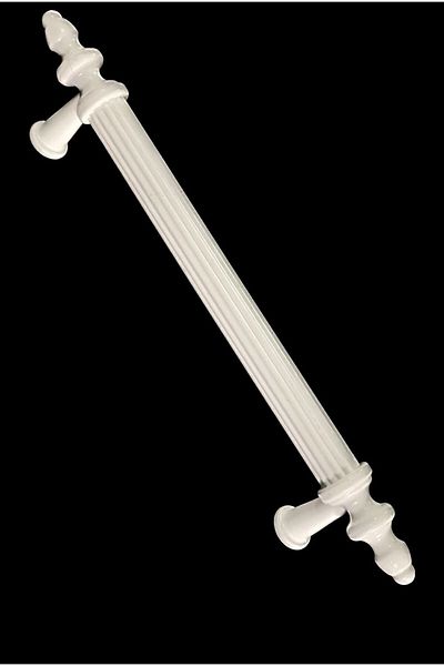 ŞURA HIRDAVAT Mâner de sertar de dulap din plastic dur de lux 128 mm Mâner de picior alb 1 bucată 128 mm Mânere polimerice pentru mobilă