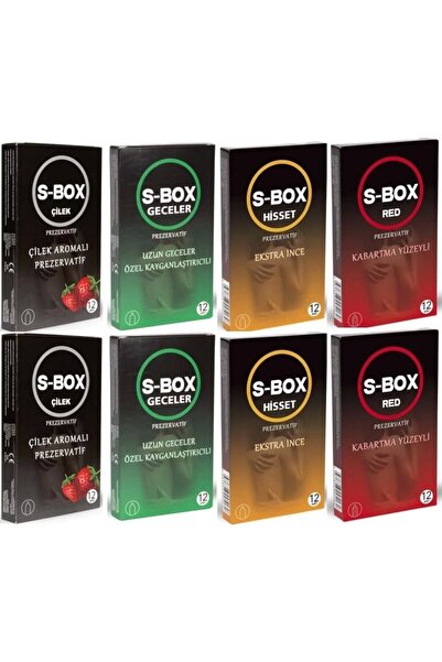 S-Box 8 Adet Karma Prezervatif Seti 12li
