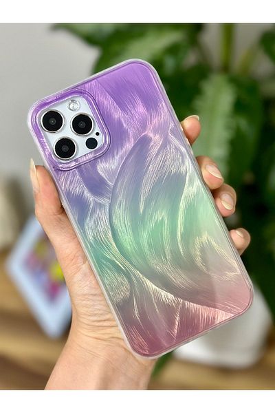 Go Aksesuar حافظة بتصميم لامع متدرج الألوان متوافقة مع هاتف iPhone 12 و12 Pro
