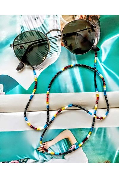 Small Things Small Things Mixed Color Sand And Fino Bead Glasses Chain Mask Strap Smga3458