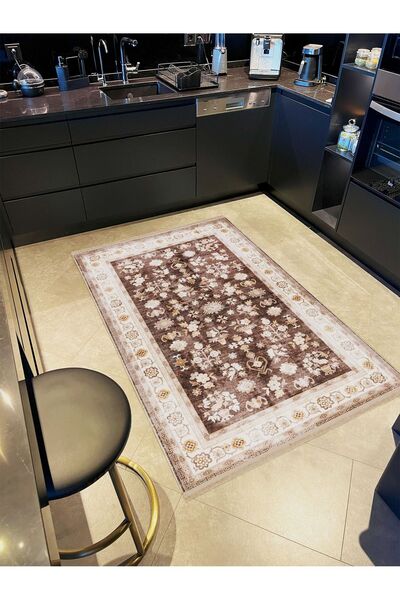 Rugs Modern Halı مجموعة ليلى سجادة ديكور حديثة منسوجة باللون البيج والبني بمظ...