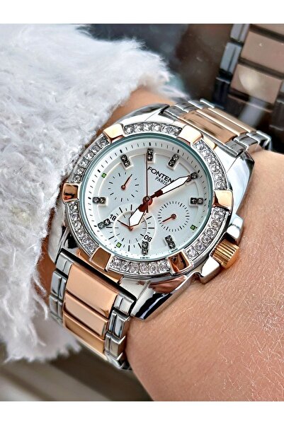 Fontenay Rose Ve Metal Renk Içi Çalışan Spor Kadın Kol Saati Fn-4024.2vsv