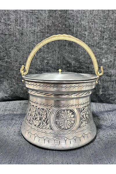 CRALİCHE Craliche Copper Hand Embroidered 3 Liter Yogurt Bakraç Satıl Sitil Brewing Container Gazi̇antep