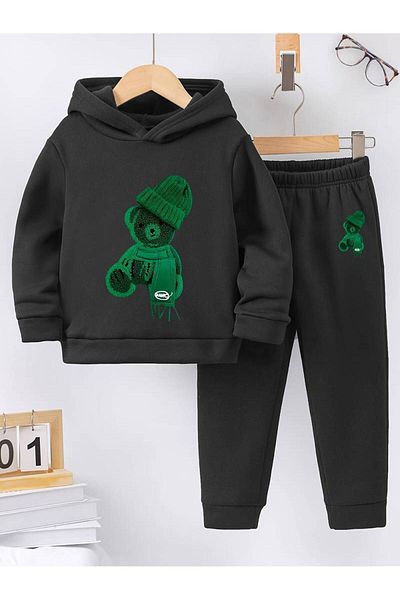 THEKONT Set de trening pentru copii din bumbac unisex verde - Şapkali