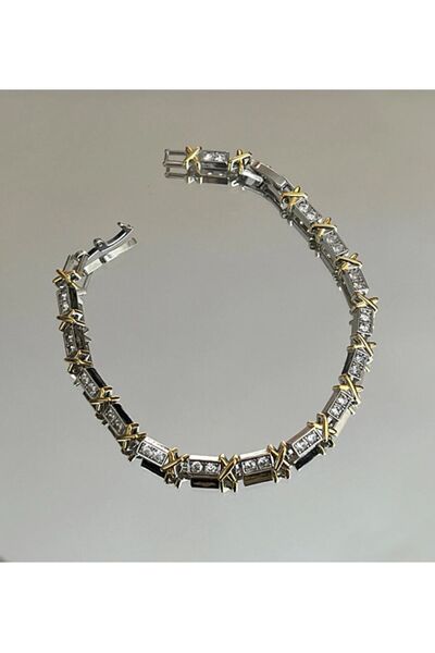 Gül Accessory Steel Tiffany XOXO Model Imported Cast Bracelet