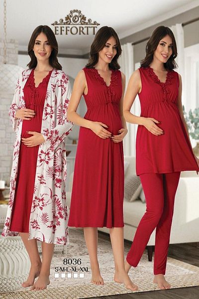 Effort Pijama مجموعة الأمومة للحوامل مكونة من 4 قطع