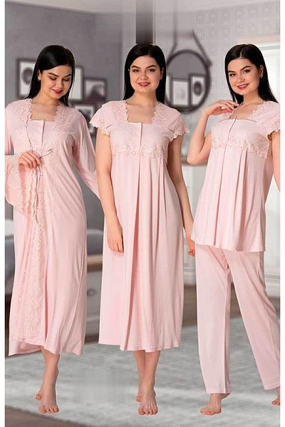 Effortt 5015-p Dressing Gown Nightgown Pajamas