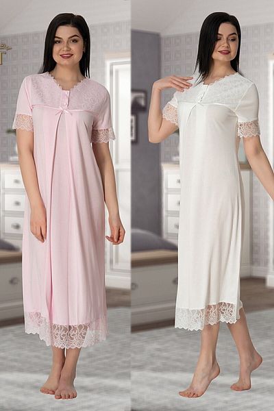 Effort Pijama Effortt 5043 Lace Collar Maternity Nightgown Set