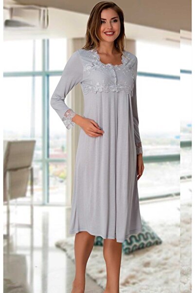 Effortt طقم ثوب نوم للحوامل باللون الرمادي المختلط للسيدات