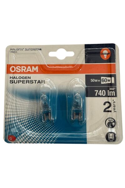 Osram Halojen Superstar 50W (60W) G9 Duy Sarı Işık, 2'li Paket