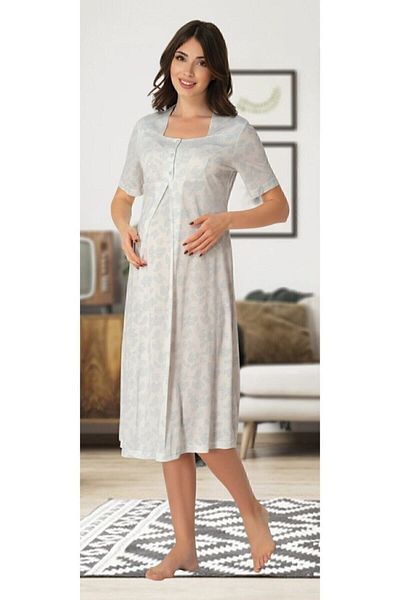 Effort Pijama Women's Blue Effortt Maternity Maternity Nightgown